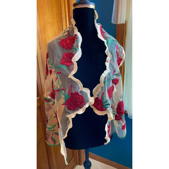 Wearable Artwork Scarf Unique Hand-Crafted - Picture 2 of 9